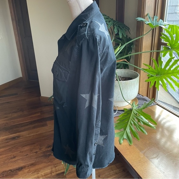 Pistola Camilo Star Print Military Shirt Jacket in Black - Picture 4 of 16